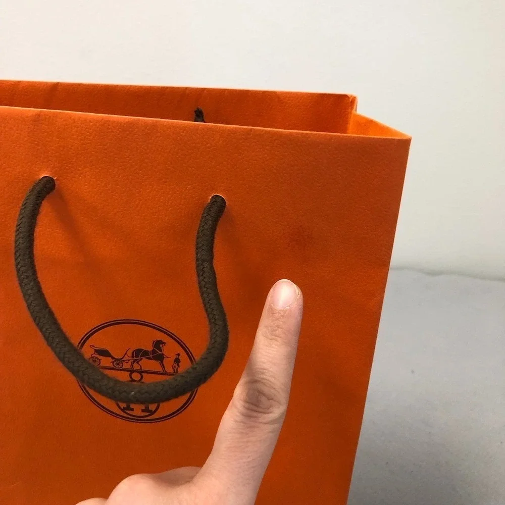 Hermes Authentic Orange Gift Shopping Bag Medium Rectangle 8.25x11.5x3.25 Lot